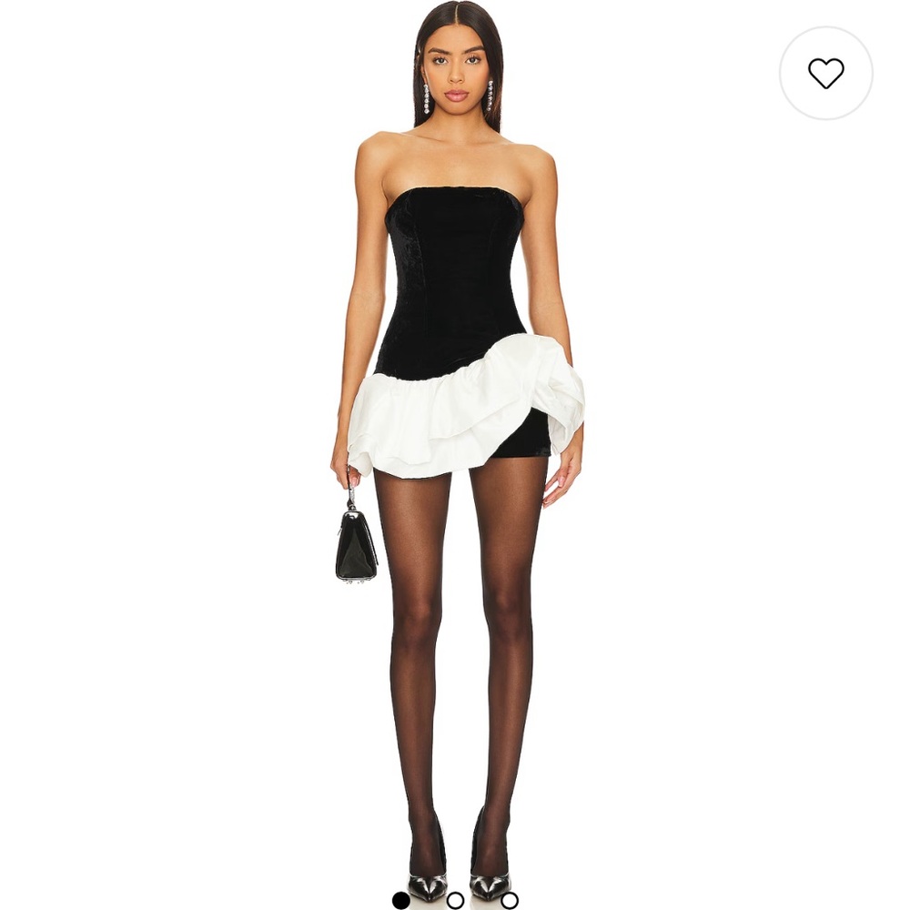 NBD Black and White Strapless Dress